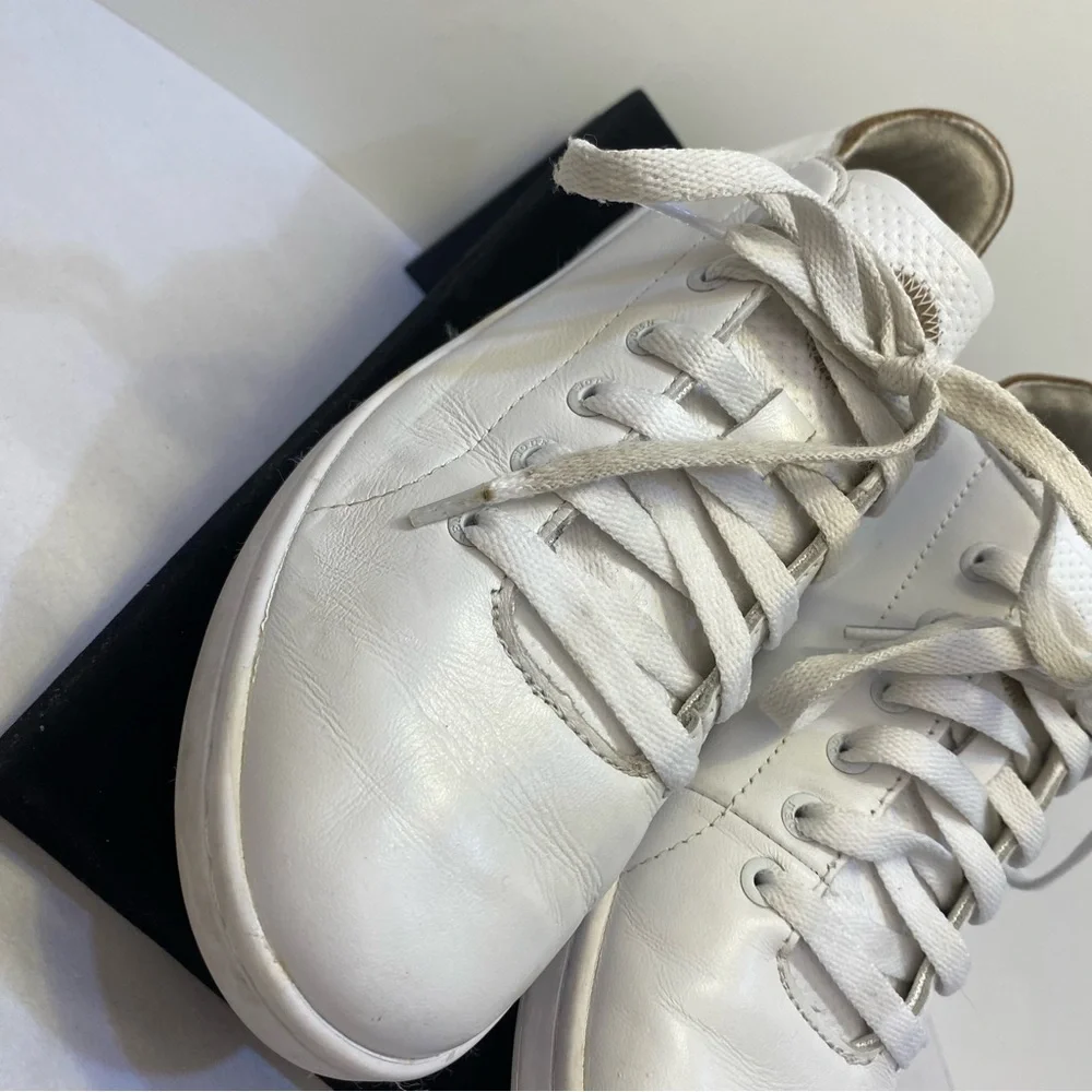 WODEN Leather Low Top Sneakers White Tan EU 36 US 5